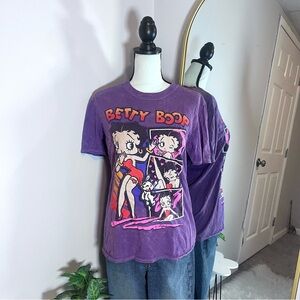 Betty Boop purple petite retro graphic tye dye t-shirt